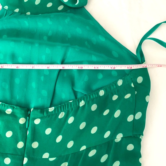 Green Polka Dot Halter Dress - Picture 5 of 8
